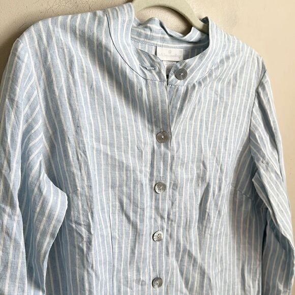Soft Surroundings Striped Linen Shirt Dress S - Picture 2 of 7